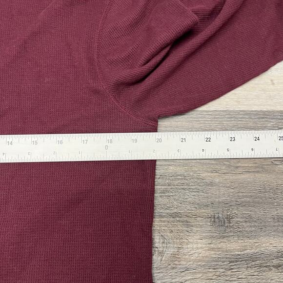 NWT NEW Levis Rodney Wine Red Mens Large Relaxed Fit Waffle Knit Thermal Shirt - Picture 6 of 9